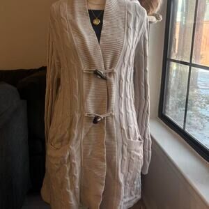 Talbots long sleeve cream cable